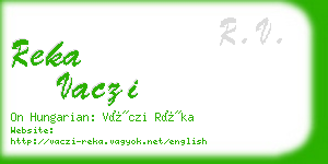 reka vaczi business card